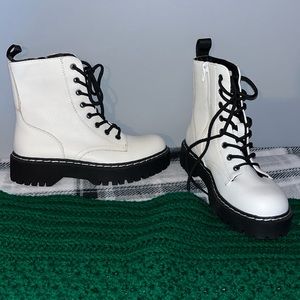 White Combat Boots